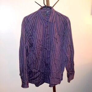 Haupt | Men’s Purple Stripped Long Sleeve Shirt - Size Large(neck 16 1/2”)